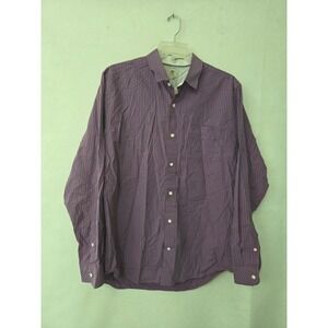 Timberland Button Down Shirt Mens XL Purple Check Slim Fit Long Sleeve Flip Cuff